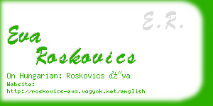 eva roskovics business card